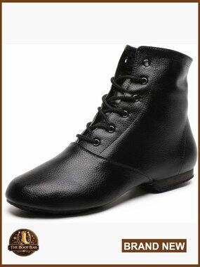 Lace Up Jazz Dance Shoes Black Split Sole Ballet Boots